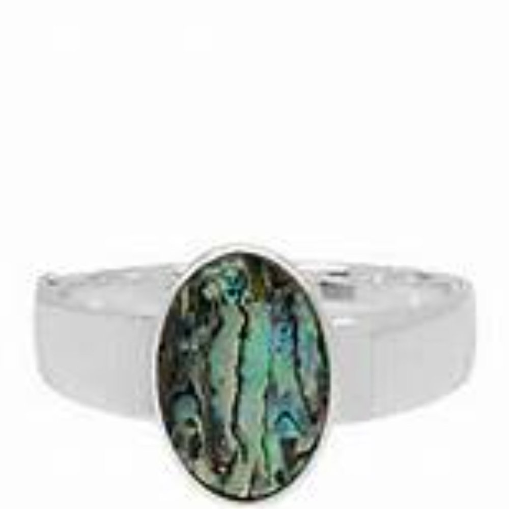 Kenneth Cole Abalone Hinged Bangle Bracelet NWOT
